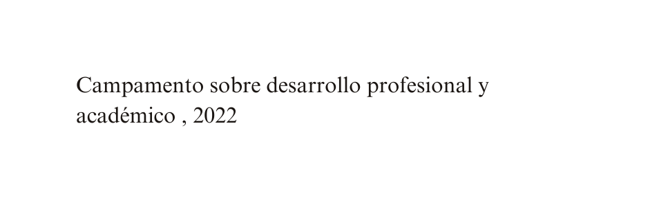 Campamento sobre desarrollo profesional y académico 2022